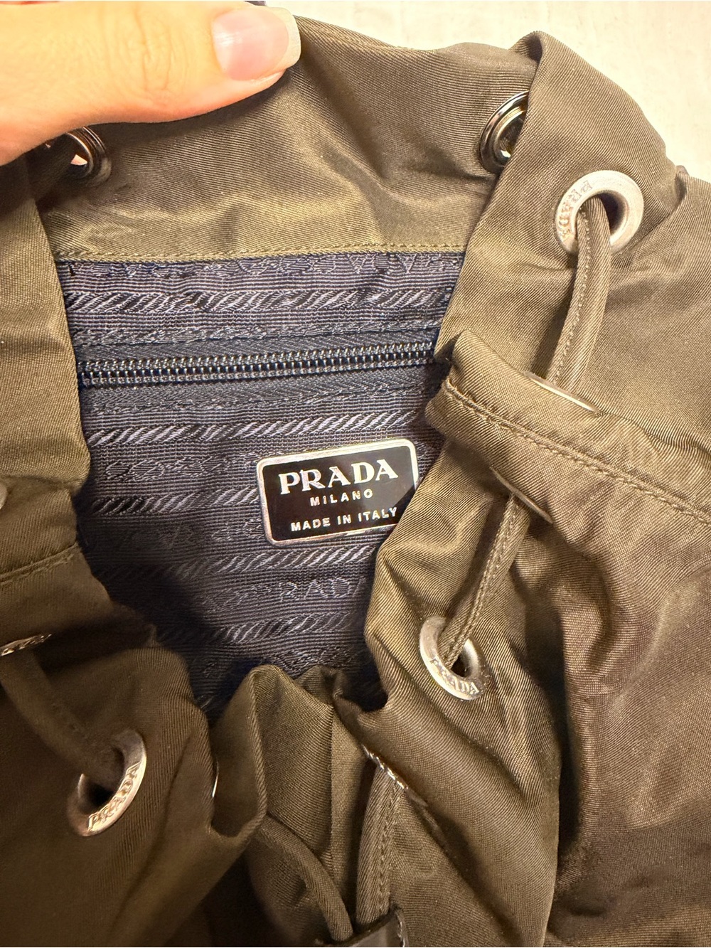 Prada green Nylon Drawstring Backpack. Excellent condition! - Picture 10 of 10